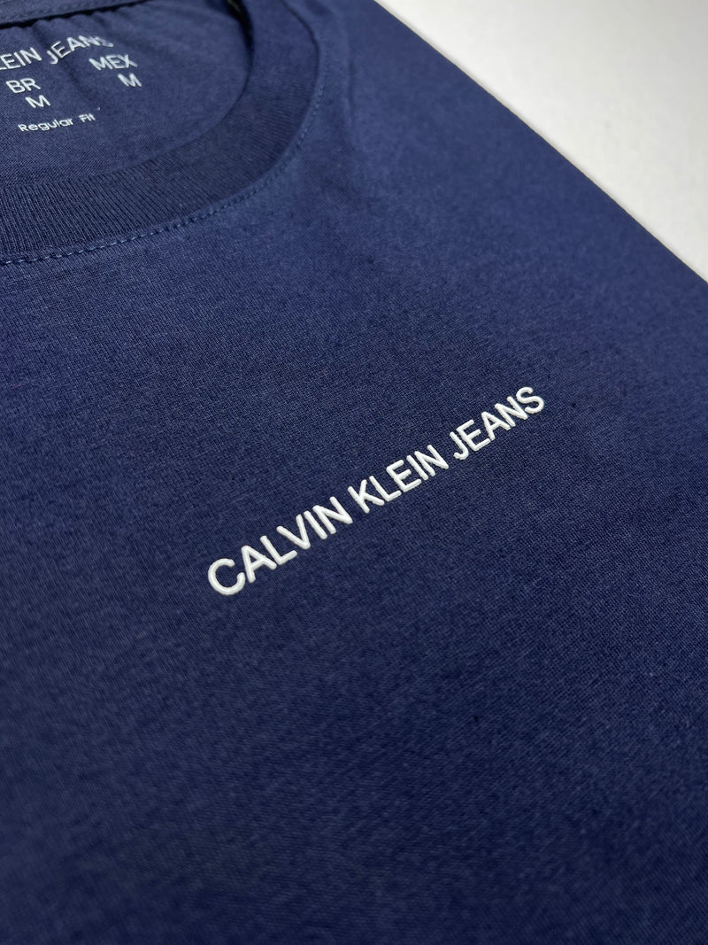 Camiseta Calvin Klein - Azul Marinho - Seda Pima