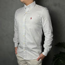 Camisa Social Polo Ralph Lauren Oxford - Cinza