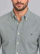 Camisa Social Tommy Hilfiger Regular - Verde Mescla