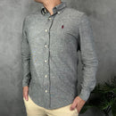 Camisa Social Polo Ralph Lauren - Cinza Mescla - Linho