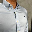 Camisa Social Polo Ralph Lauren Oxford - Azul Bebê