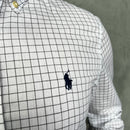 Camisa Social Polo Ralph Lauren Oxford - Xadrez Branca