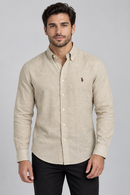 Camisa Social Polo Ralph Lauren - Bege - Linho