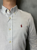Camisa Social Polo Ralph Lauren Oxford - Cinza