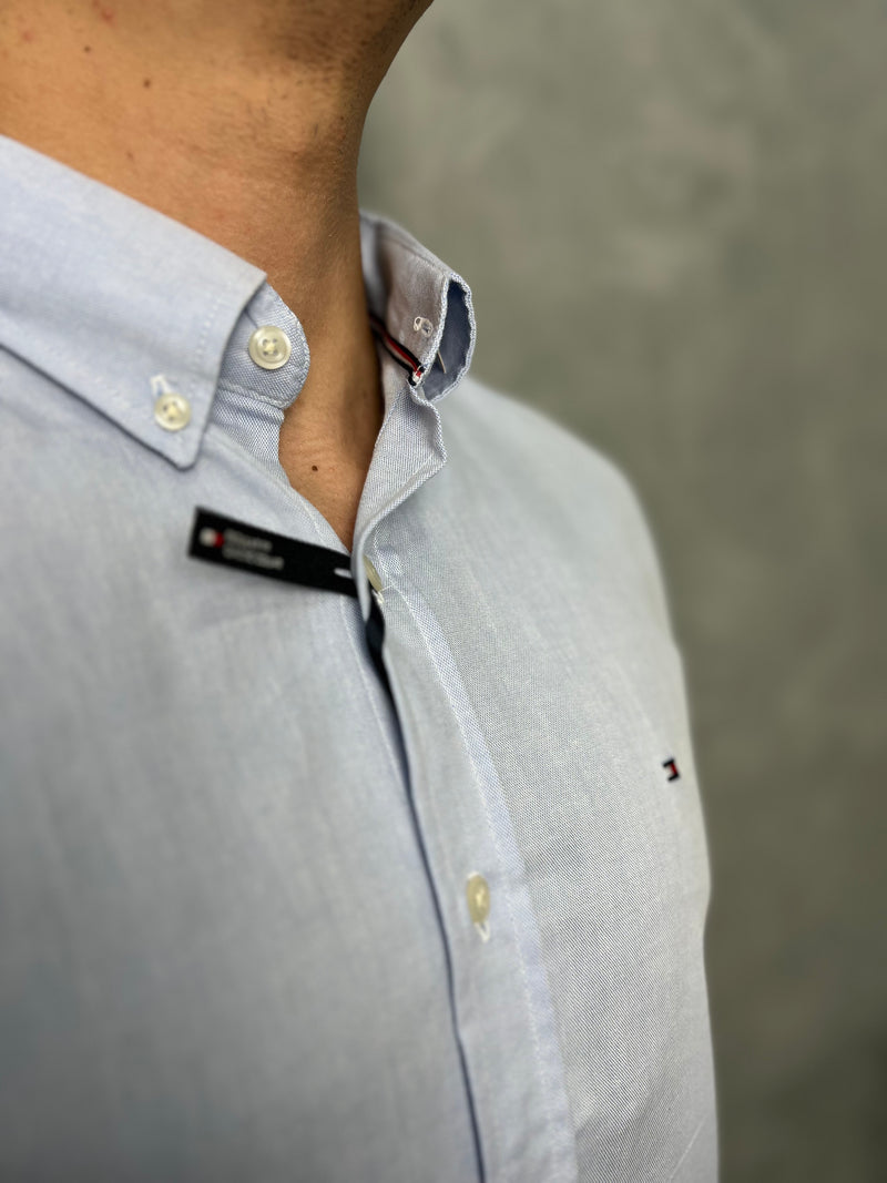 Camisa Social Tommy Hilfiger Oxford - Azul Bebe
