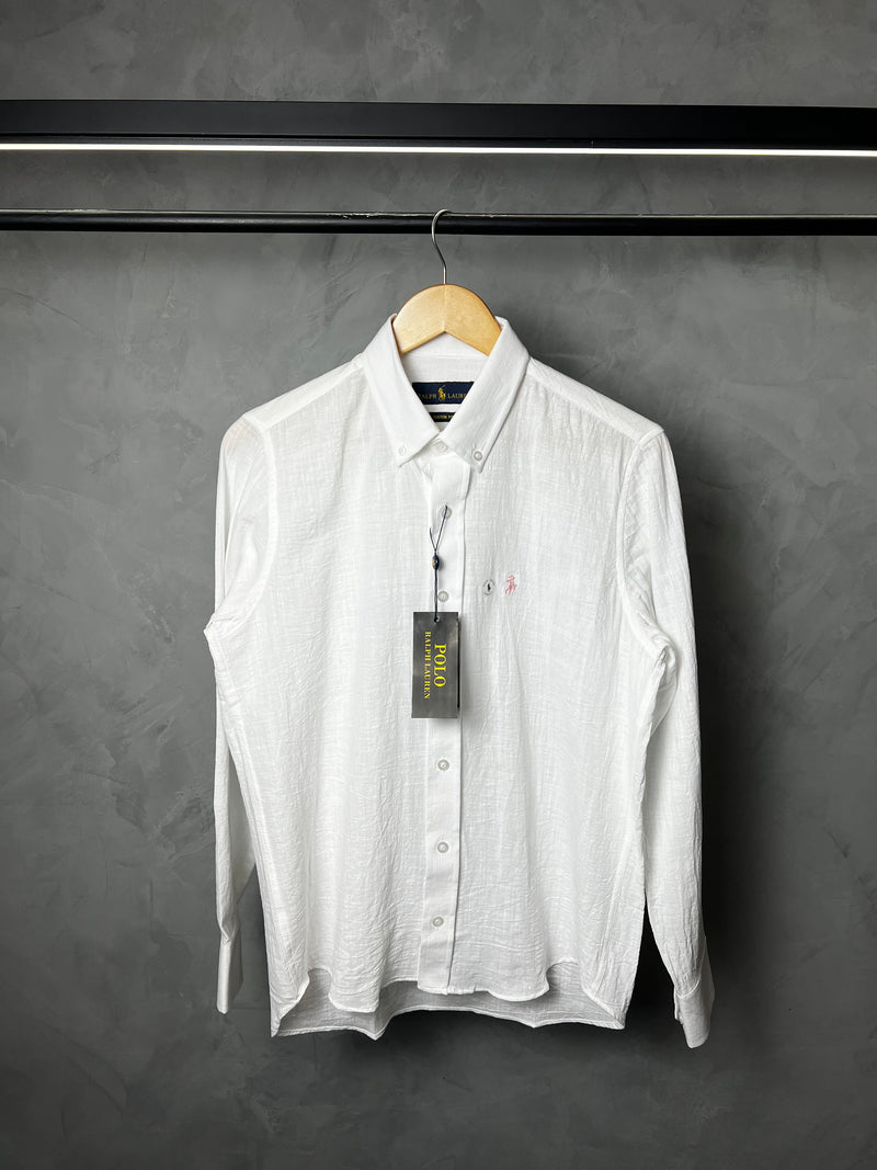Camisa Social Polo Ralph Lauren - Branca - Linho