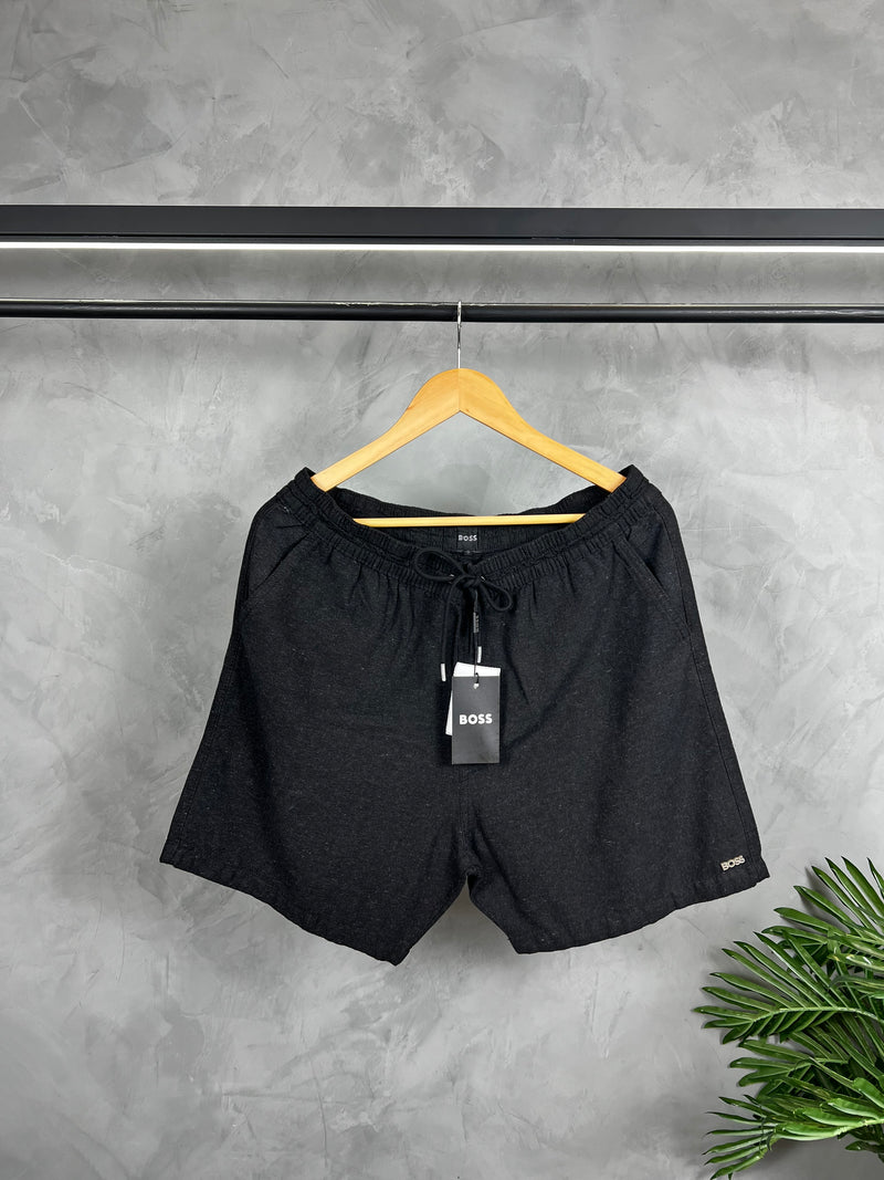 Short Linho Hugo Boss - Preto