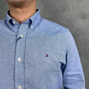 Camisa Social Tommy Hilfiger Regular - Azul Claro