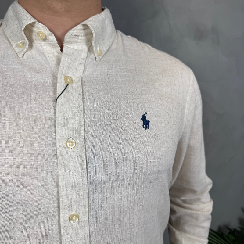 Camisa Social Polo Ralph Lauren - Bege - Linho