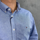 Camisa Social Tommy Hilfiger Oxford - Azul Bebê