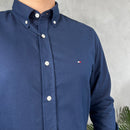 Camisa Social Tommy Hilfiger Oxford - Azul Marinho