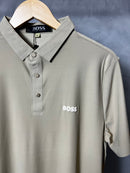 Camisa Gola polo Hugo Boss - Bege- Tecnológica