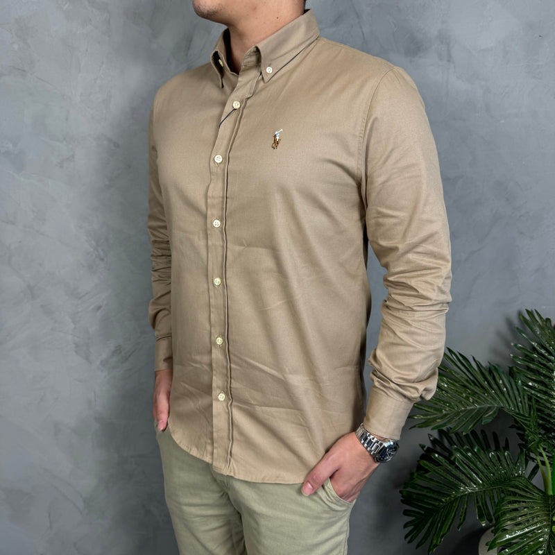 Camisa Social Polo Ralph Lauren Sarja  - Caqui