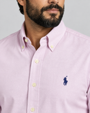 Camisa Social Polo Ralph Lauren Oxford - Rosa