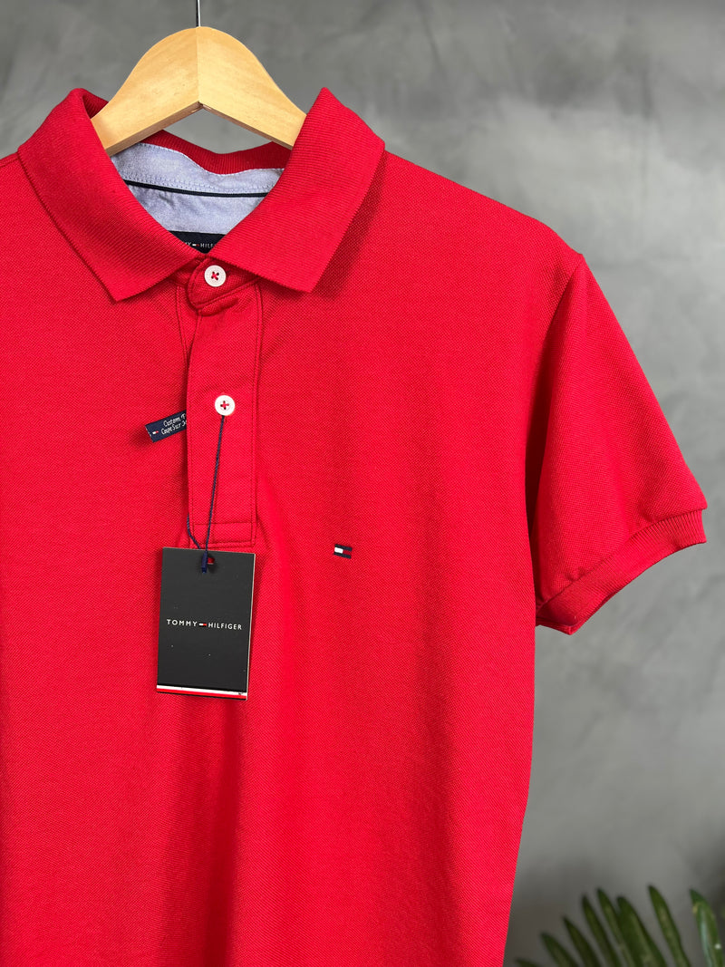 Camisa Gola Polo Tommy Hilfiger - Vermelha