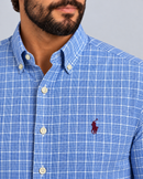 Camisa Social Az/Vrm Polo Ralph Lauren Oxford - Xadrez