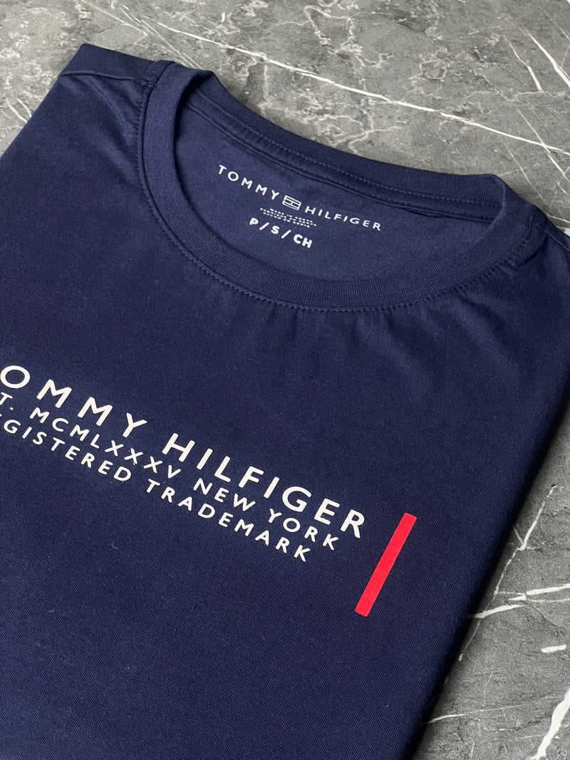 Camiseta Tommy Hilfiger - Azul Marinho - Seda Pima