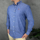Camisa Social Polo Ralph Lauren - Azul - Linho