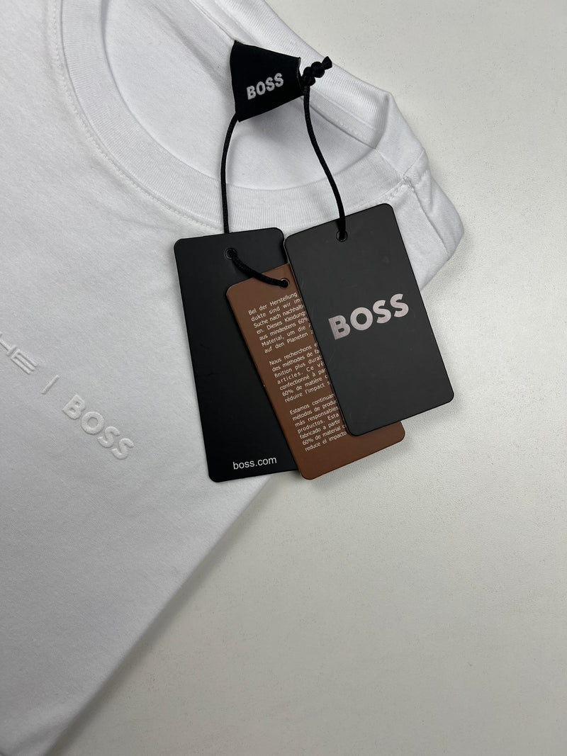 Camiseta Porsche x Boss - Branca - Seda Pima