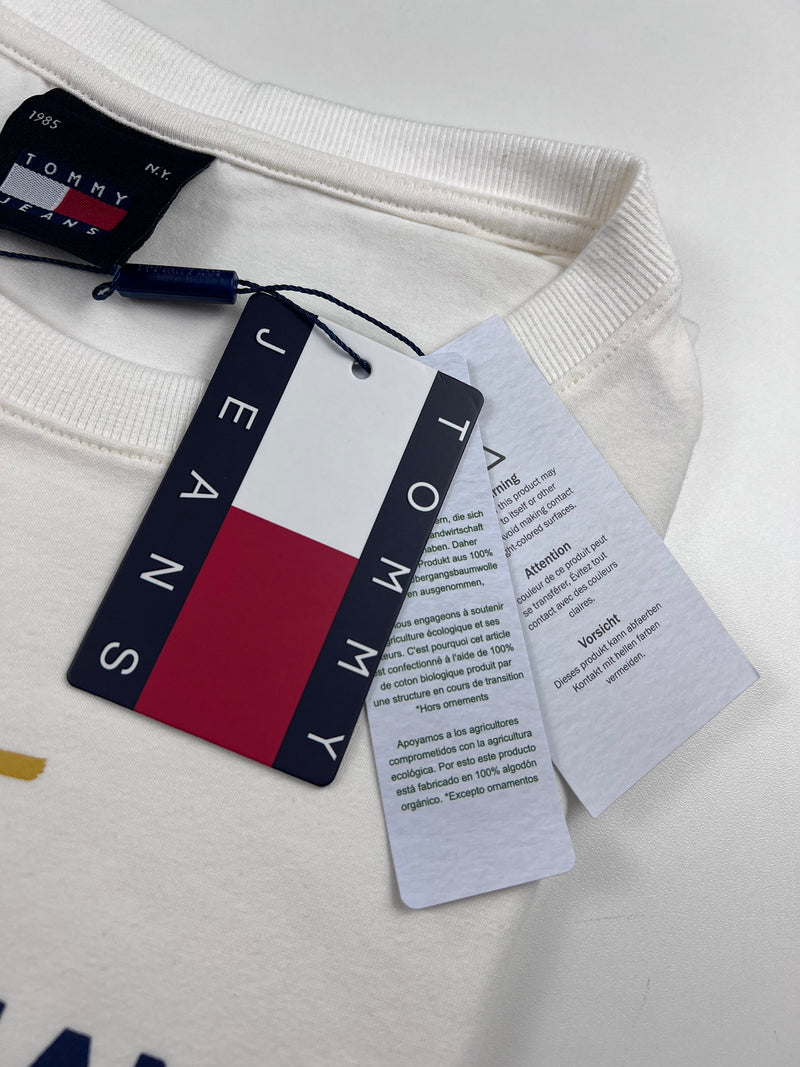 Camiseta Tommy Jeans - Off White - Pima Strech