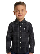 Camisa Social Infantil Pr/Br Polo Ralph Lauren Oxford - Xadrez