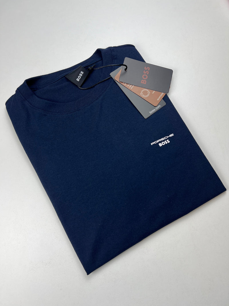 Camiseta Porsche x Boss - Azul Marinho - Seda Pima