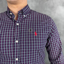 Camisa Social Polo Ralph Lauren Oxford - Xadrez Roxa