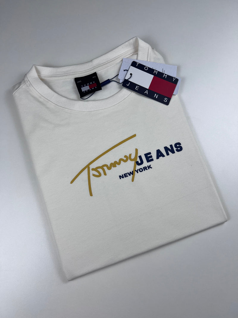 Camiseta Tommy Jeans - Off White - Pima Strech