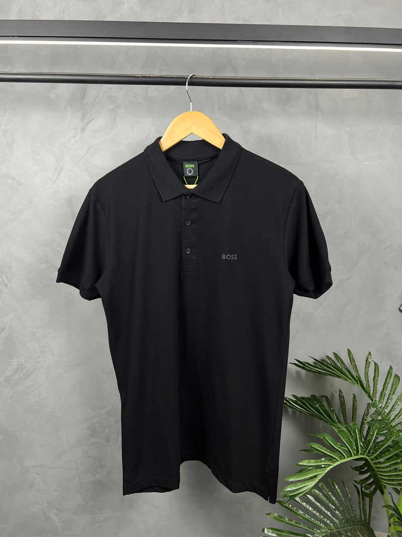 Camisa Gola Polo Hugo Boss -  Preta