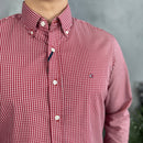 Camisa Social Tommy Hilfiger Oxford - Xadrez Vermelha
