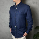 Camisa Social Polo Ralph Lauren Oxford - Azul Marinho
