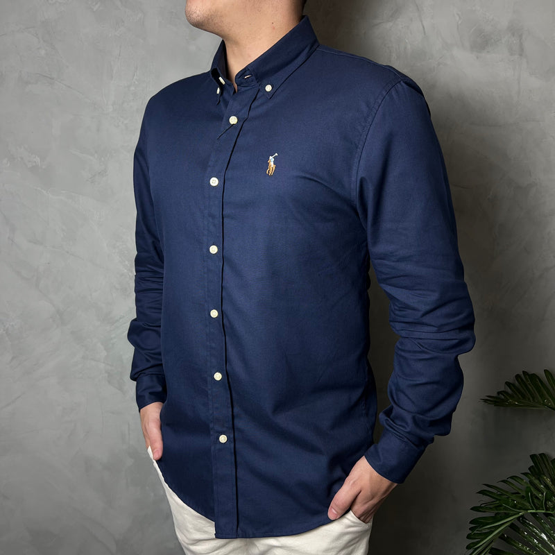 Camisa Social Polo Ralph Lauren Oxford - Azul Marinho