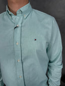 Camisa Social Tommy Hilfiger Oxford - Verde Claro