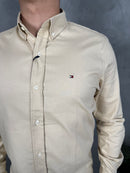 Camisa Social Tommy Hilfiger Oxford - Marrom Claro