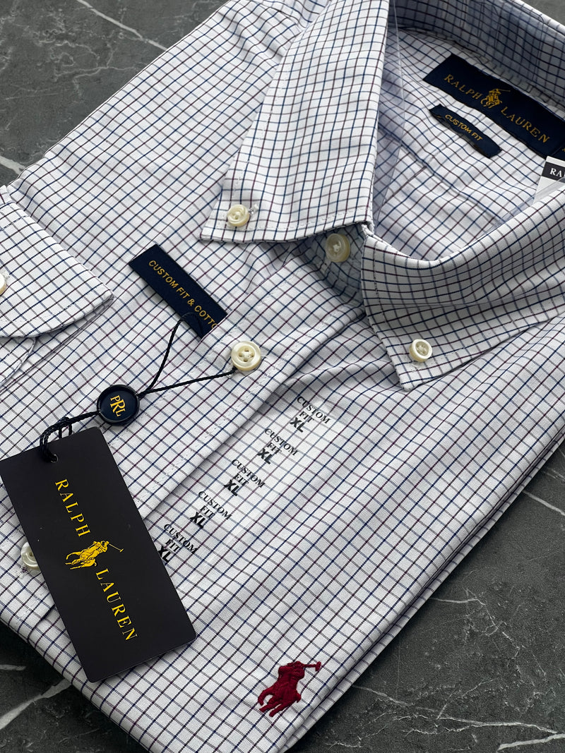 Camisa Social Polo Ralph Lauren Oxford - Xadrez Rosa