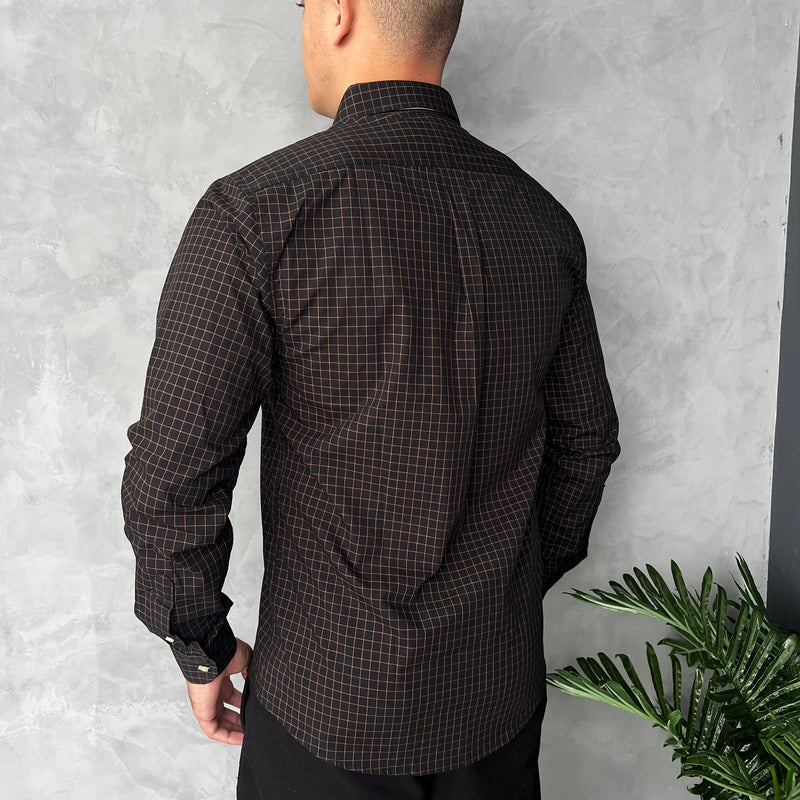 Camisa Social Polo Ralph Lauren Oxford - Xadrez Preta