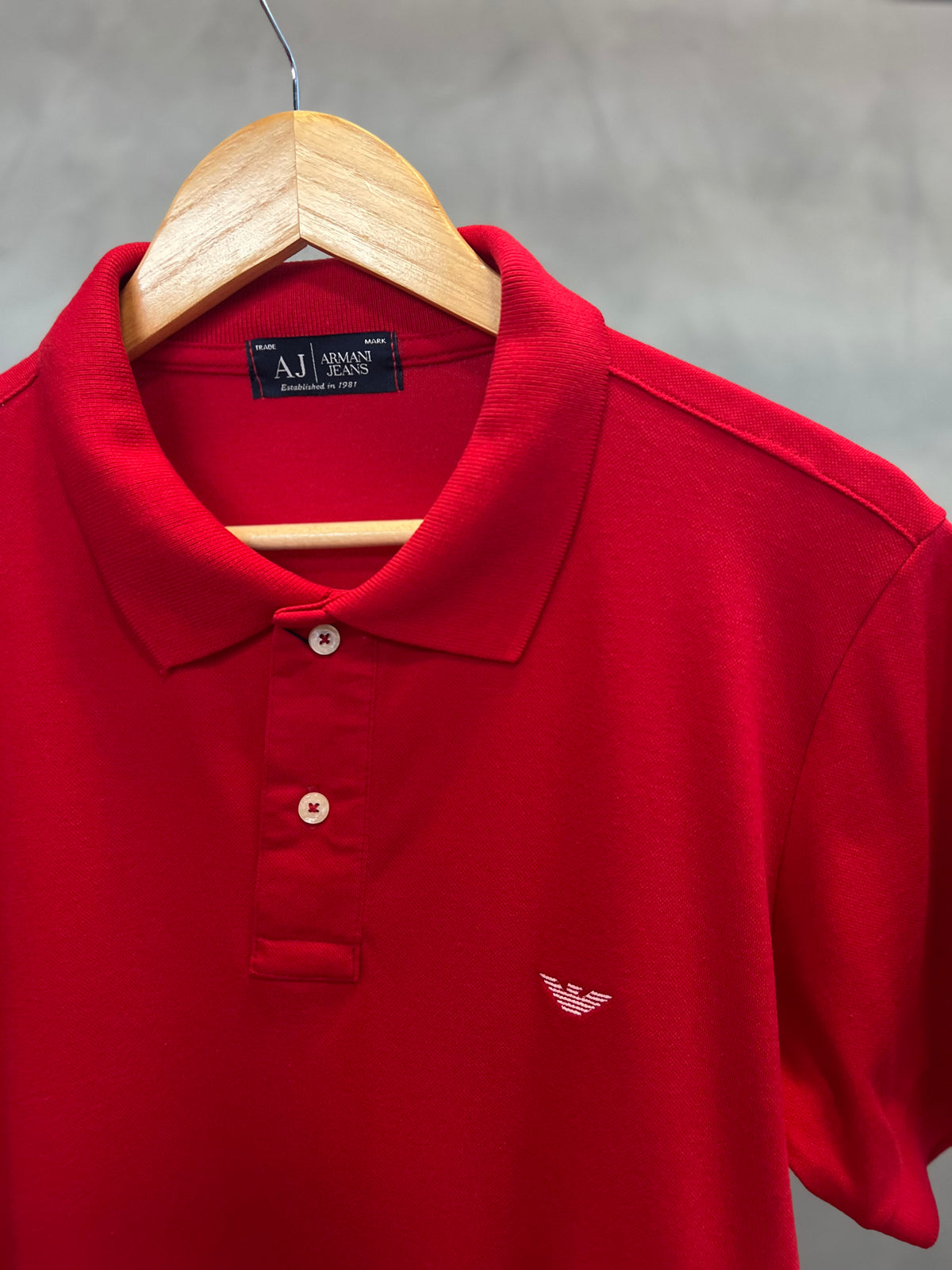 Camisa Gola Polo Armani Jeans - Vermelha