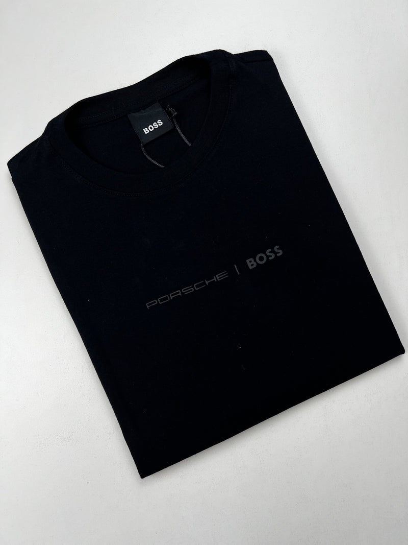 Camiseta Porsche x Boss - Preta- Seda Pima