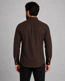 Camisa Social Polo Ralph Lauren Sarja  - Marrom Escuro