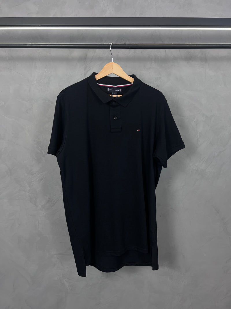 Camisa Gola Polo Tommy Hilfiger - Preta