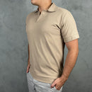 Gola Polo Zara Texturizada - Marrom Claro