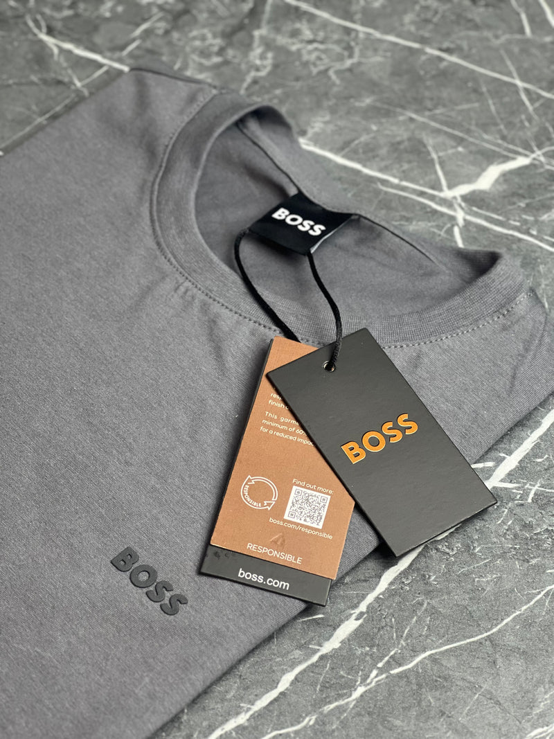 Camiseta Hugo Boss - Cinza - Seda Pima