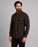 Camisa Social Polo Ralph Lauren Sarja  - Marrom Escuro