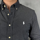 Camisa Social Polo Ralph Lauren Oxford - Xadrez Preta
