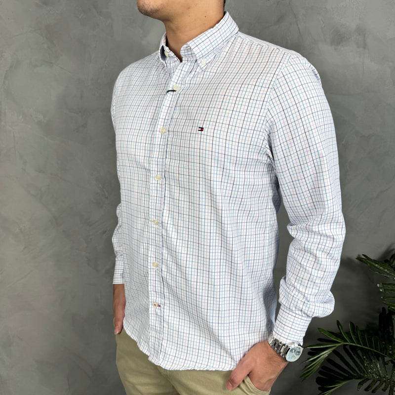 Camisa Social Tommy Hilfiger Oxford - Xadrez BR/AZ