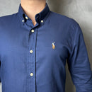 Camisa Social Polo Ralph Lauren Oxford - Azul Marinho