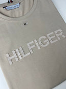 Camiseta Tommy Hilfiger - Bege - Algodão Egípicio