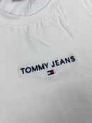 Camiseta Tommy Jeans - Off White - Seda Pima