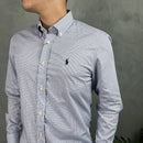 Camisa Social Polo Ralph Lauren Oxford - Xadrez  Azul
