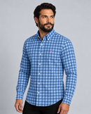 Camisa Social Az/Rs Polo Ralph Lauren Oxford - Xadrez